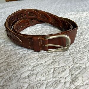 Bachrach Brown Full-Grain Leather Men's Belt, Made in Italy